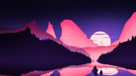 Retro landscape wallpaper