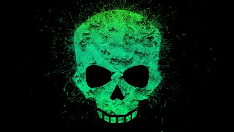 Green neon skull wallpaper