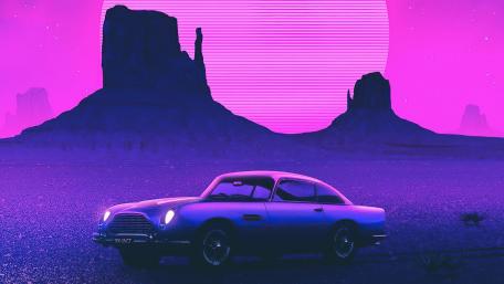 Vintage car at Monument Valley Buttes wallpaper