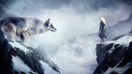 Fantasy winter scenery wallpaper