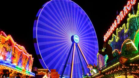 Blue ferris wheel wallpaper