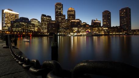 City Reflections at Dusk wallpaper