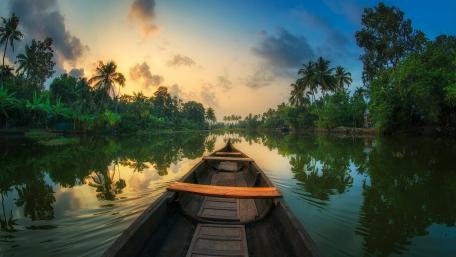 Tranquil Tropical Reflections in Nature wallpaper