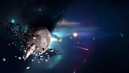 Asteroid Field in a Cosmic Sea wallpaper