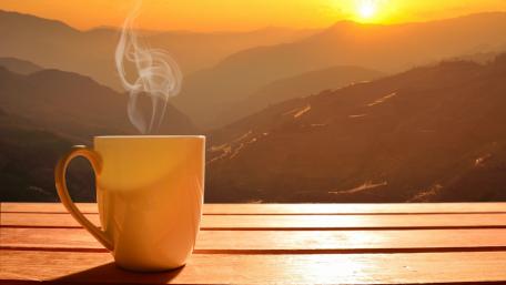 Warm Coffee at Sunrise Blissful Moments of Morning Serenity wallpaper