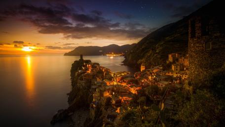 Manarola sunset wallpaper