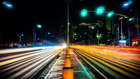 City Lights at Night in Motion wallpaper