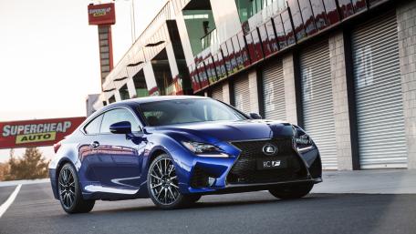 Sleek Blue Lexus RC F on the Track wallpaper