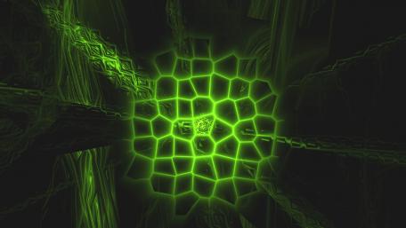 Emerald Echoes of Fractal Infinity wallpaper