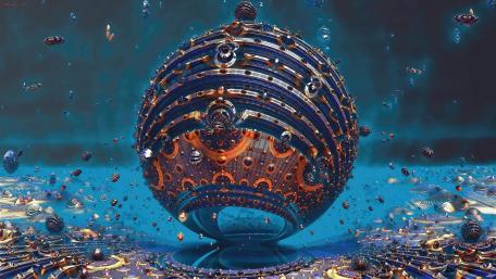 3D fractal sphere wallpaper