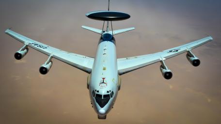 Advanced Surveillance Aircraft in Flight Design wallpaper