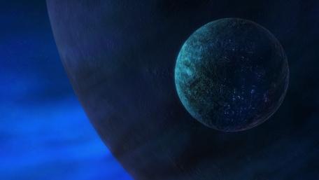 Mystical Planet Against a Cosmic Backdrop wallpaper