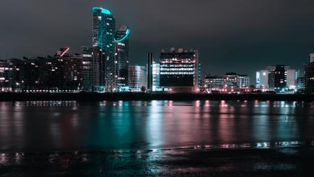 Neon Cityscape at Night wallpaper