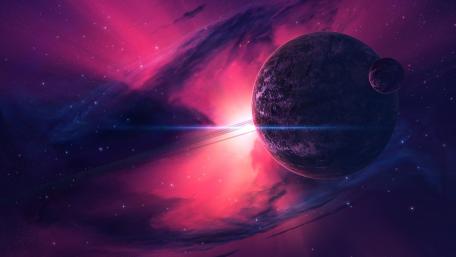 Pink space art wallpaper