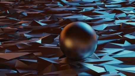 Geometric Harmony in Blue and Black Shadows wallpaper