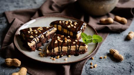 Decadent Chocolate Peanut Butter Slice Treats wallpaper