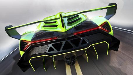 Futuristic Green Supercar on the Move wallpaper