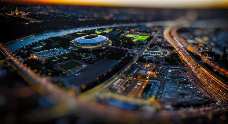 Stunning Aerial View of a Cityscape at Dusk wallpaper