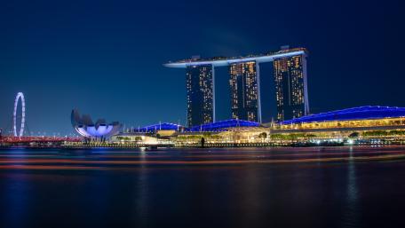 Vibrant Nightscape of a City Skyline wallpaper