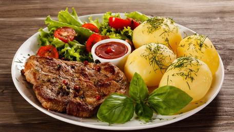 Savory Steak with Fresh Sides and Potatoes wallpaper