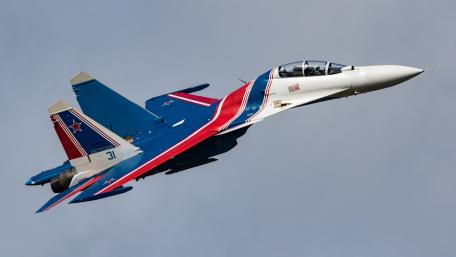 Sleek Su-57 Fighter Jet in Motion wallpaper