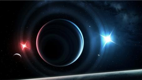 Mystical Cosmic Journey Through Dark Space wallpaper