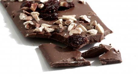 Delicious Chocolate with Nuts and Dried Fruits wallpaper