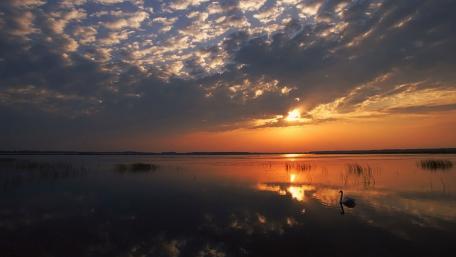 Tranquil Sunset Over Still Waters wallpaper