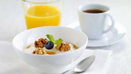 Healthy Breakfast Delight with Yogurt and Fresh Ingredients wallpaper
