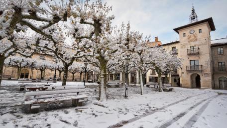 Winter Wonderland in a Silent City Square wallpaper