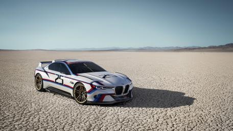 Sleek BMW on a Desert Landscape wallpaper