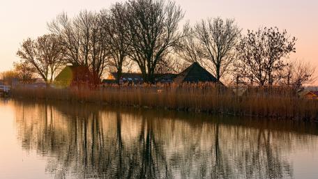 Tranquil Reflections of Nature at Dusk wallpaper
