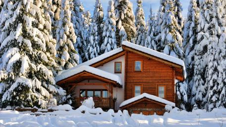 Cozy Cabin in a Winter Wonderland wallpaper