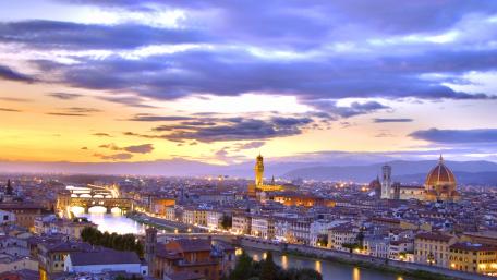 Breathtaking Florence Skyline at Dusk wallpaper
