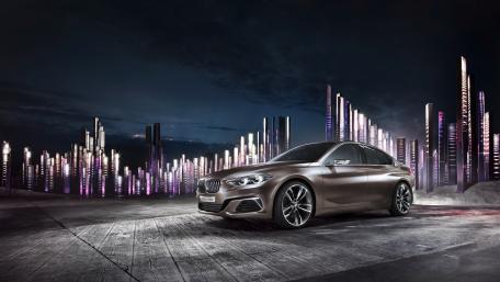 Sleek Luxury Car in a Futuristic Setting wallpaper