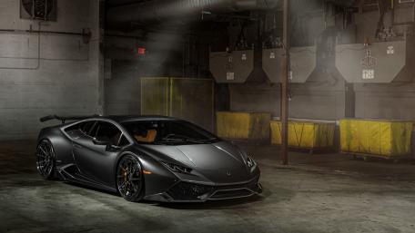 Sleek Lamborghini in Industrial Setting wallpaper