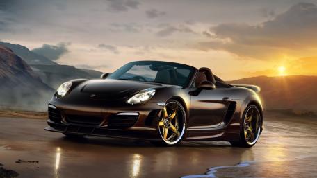 Sleek Convertible by the Sunset wallpaper
