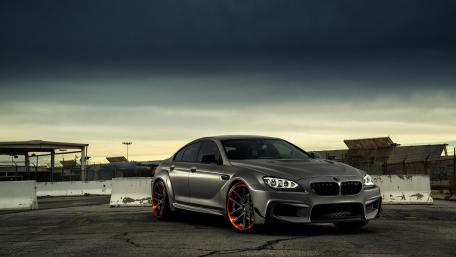 Sleek BMW M6 with Striking Orange Wheels wallpaper