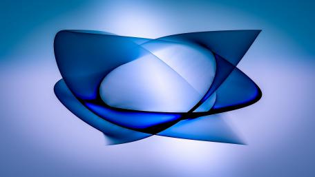 Elegant Blue Waves of Light and Form wallpaper