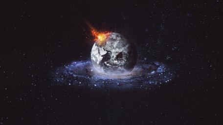 Apocalyptic Earth in Cosmic Chaos wallpaper