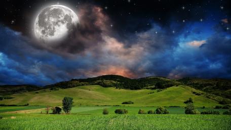 Enchanting Night Under the Full Moon wallpaper