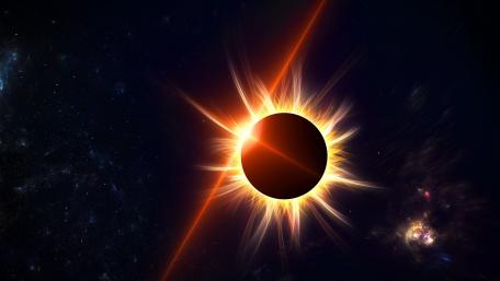 Celestial Eclipse Illuminating the Cosmos wallpaper