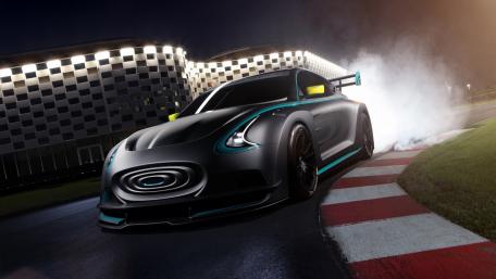 Sleek Night Racer in Motion wallpaper