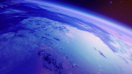 Serene View of Earth from Space wallpaper
