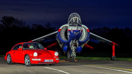 Dynamic Duo of Engineering Marvels in Night Sky wallpaper