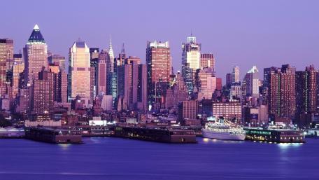 Stunning City Skyline at Dusk wallpaper