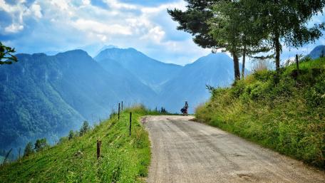 Serene Mountain Road in Nature's Embrace wallpaper