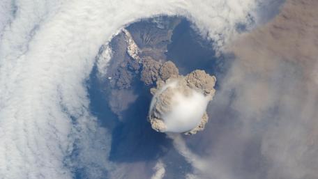 Majestic Eruption from Above wallpaper