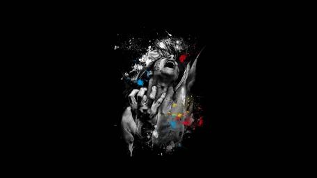 Emotional Outburst in Monochrome wallpaper