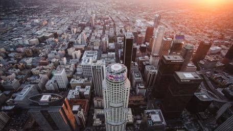 Downtown Los Angeles Evening Cityscape wallpaper